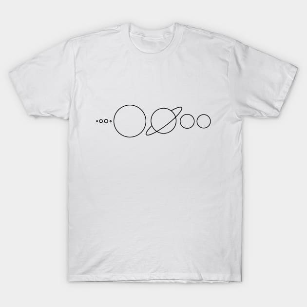 Solar System minimalist graphic (black) T-Shirt by soitwouldseem